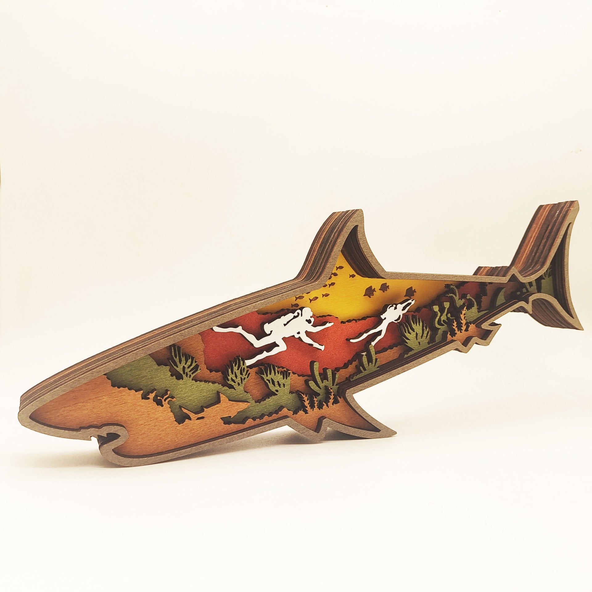 Wooden Carved Shark Decorations For Household Tabletop Decoration - Twisted clothing & Gifts